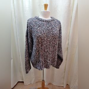 Vintage Chunky Wool Knit Sweater Multicolor by Boundary Waters 1980s size M-L